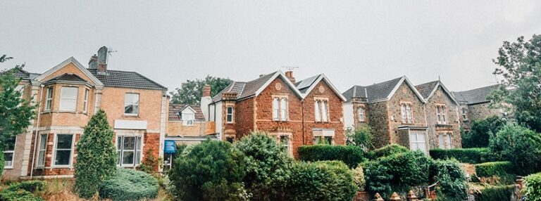 Row of houses in the UK