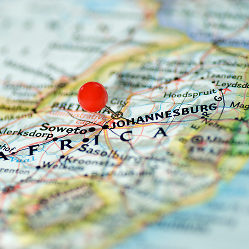 Location map of Johannesburg South Africa