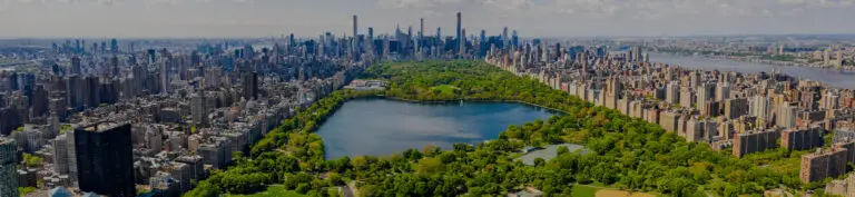 Aerial shot of the central park in manhattan, new york city in the USA