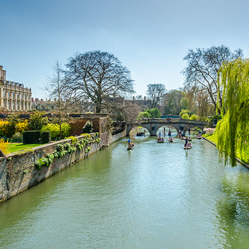 Punting on the River Cam, Cambridge, UK
