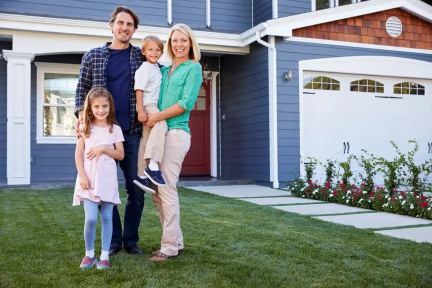 Family in new home