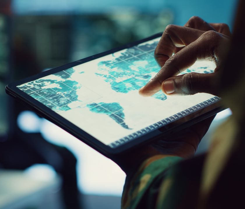 Tracking container on tablet