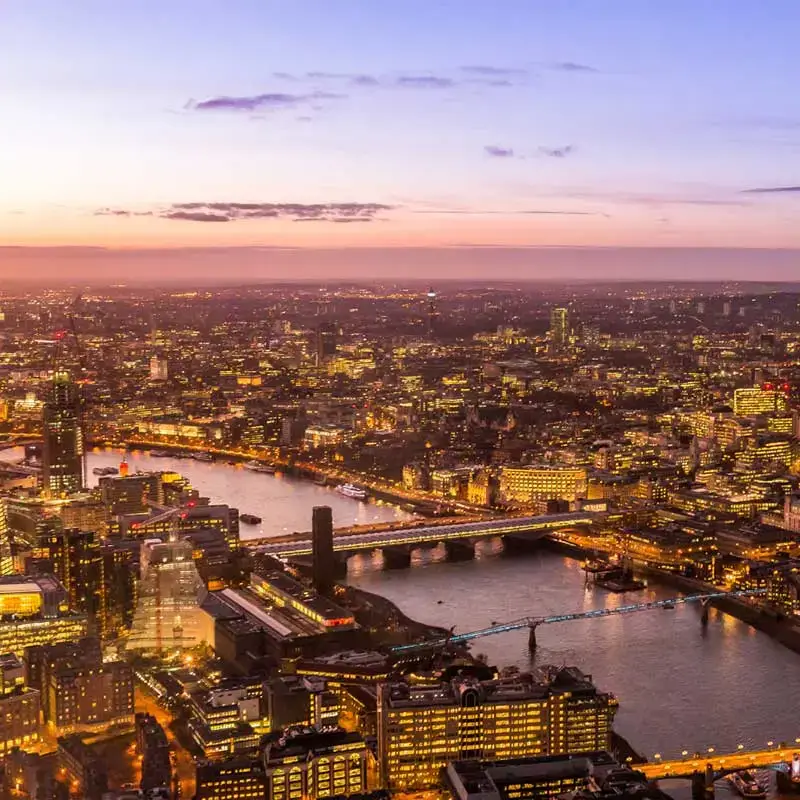 View-over-central-London-at-dusk-with-the-buildings-all-lit-up