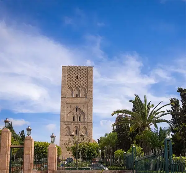 Beautiful shot of the hassan tower in rabat, morocco