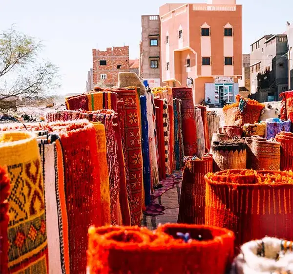 Carpets on market in marrakech