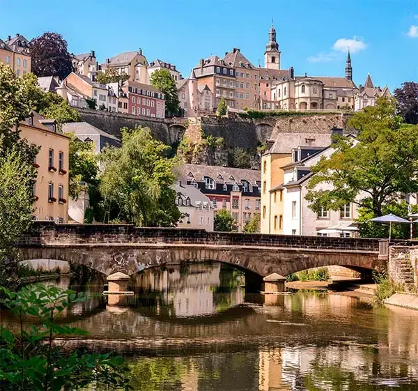 Luxembourg City, Grund, bridge over Alzette river