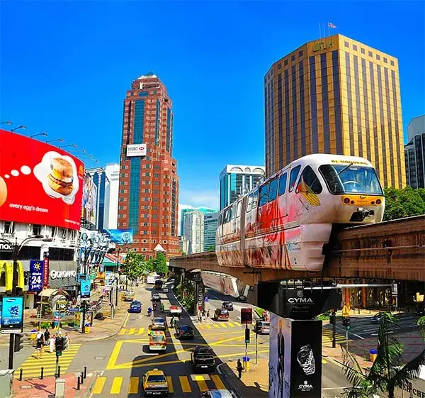 Monorail at Bukit Bintang, Kuala Lumpur, Malaysia