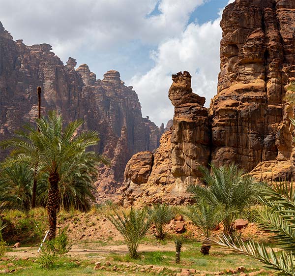 Wadi Al Disah valley views in Tabuk region of western Saudi Arabia