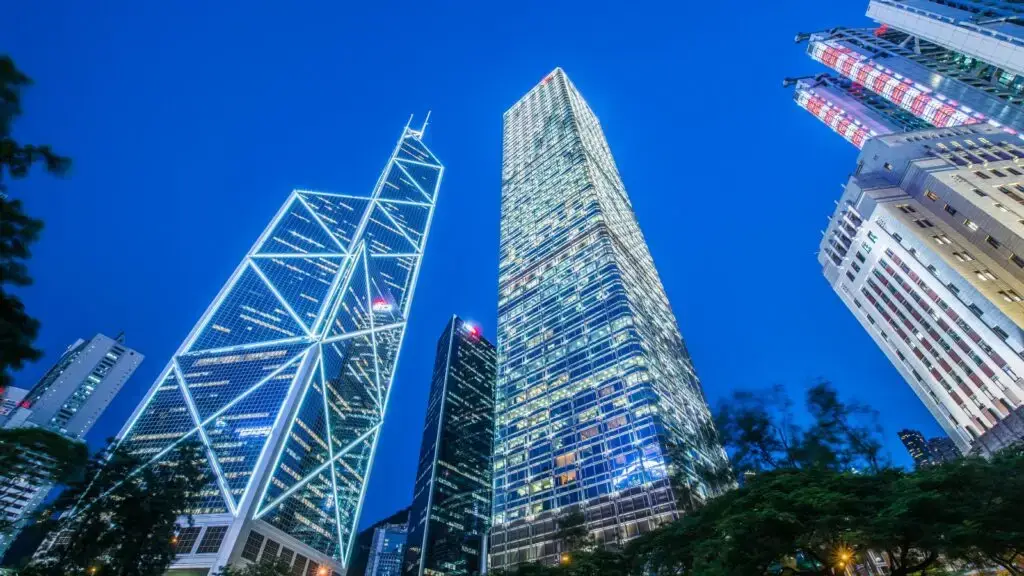 China offices at night