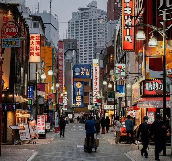 people-walking-japan-street-night time