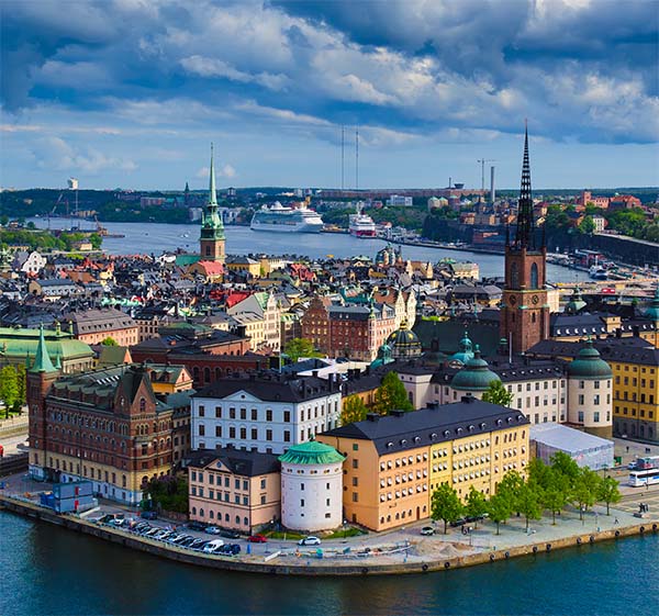 stockholm from the city hall tower, travel sweden architecture