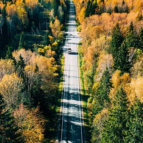Truck traveling in Europe