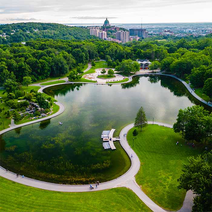 Castor Lake on the top of Mont Royal in Montreal