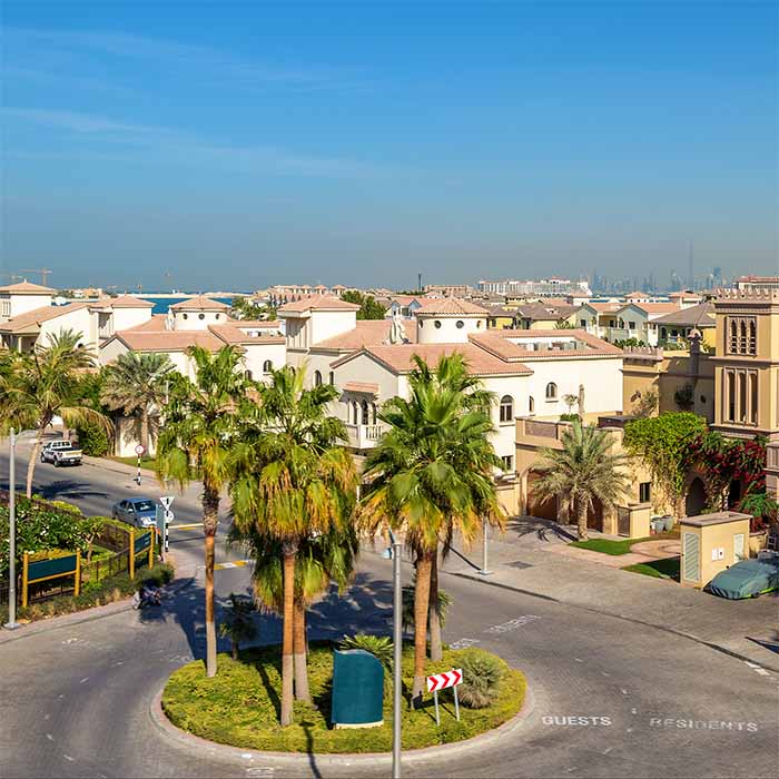Houses on Jumeirah Palm island in Dubai, UAE
