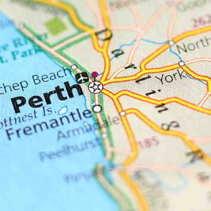 Perth, Australia on Map