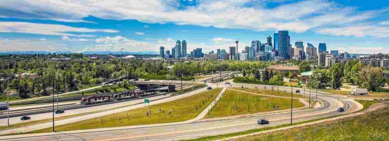 Skyline of Calgary Alberta in Canada