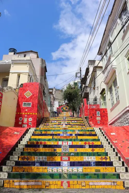 Colorful selaron steps in rio de janeiro, brazil