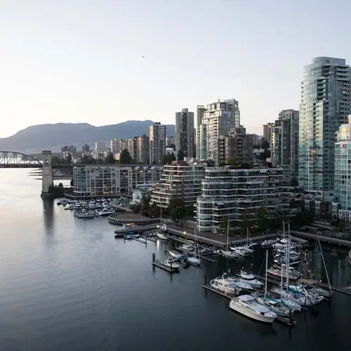 Beautiful view of vancouver bay in vancouver canada