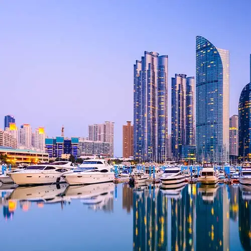 Busan, South Korea cityscape at Haeundae