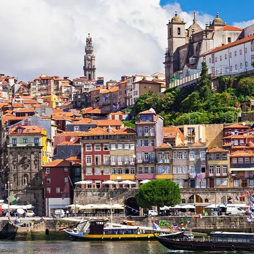 Douro river and traditional boats in porto, portugal