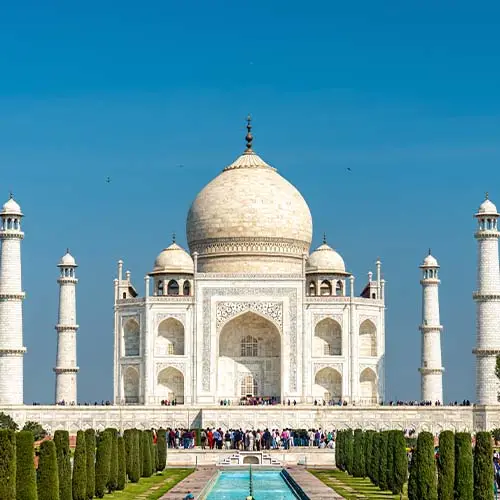 The taj mahal, a unesco world heritage site and the most famous monument in india. Agra city in uttar pradesh state